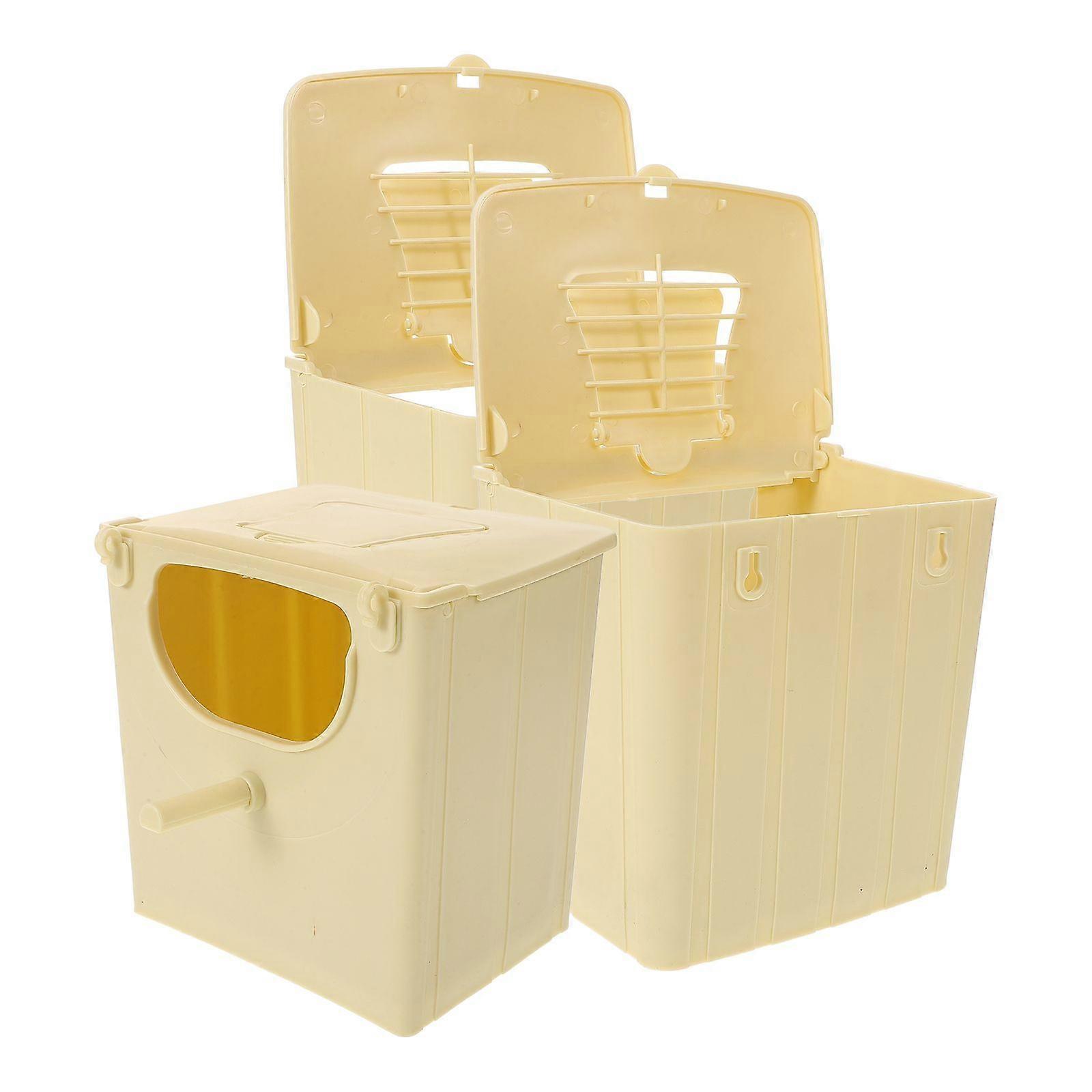 3pcs Bird Breading Nest Artificial Nesting Box Bird Nest Plastic Nest Box Hanging Bird Hut
