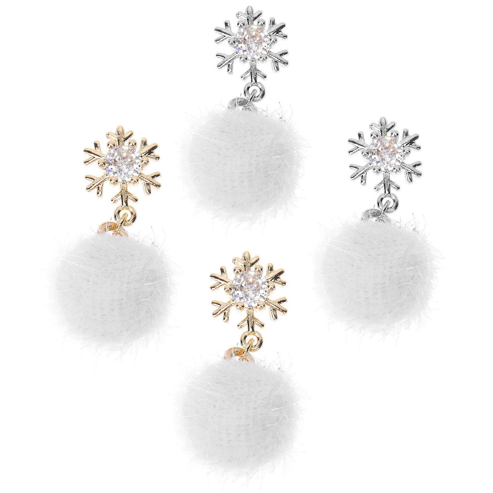 Nail Art Plush Ball 4Pcs Assorted Color Alloy Luxurious Look for Manicure