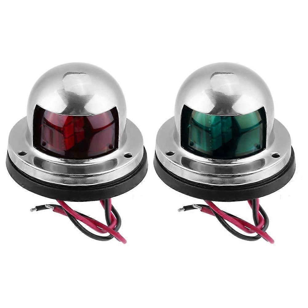Navigation Light Stainless Steel 1 Pair Red and Green LED Navigation Signal Bulbs for Marine Boat Yacht