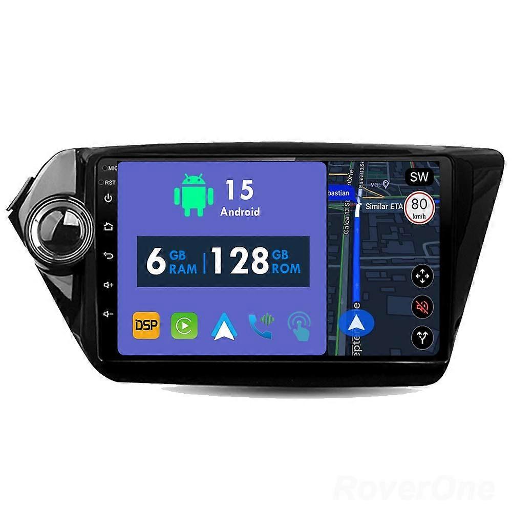 Car Radio 6G+128G CarPlay GPS Navigation Head Unit for Kia Rio K2 2011 - 2015 Android Auto Bluetooth Stereo Touch Screen
