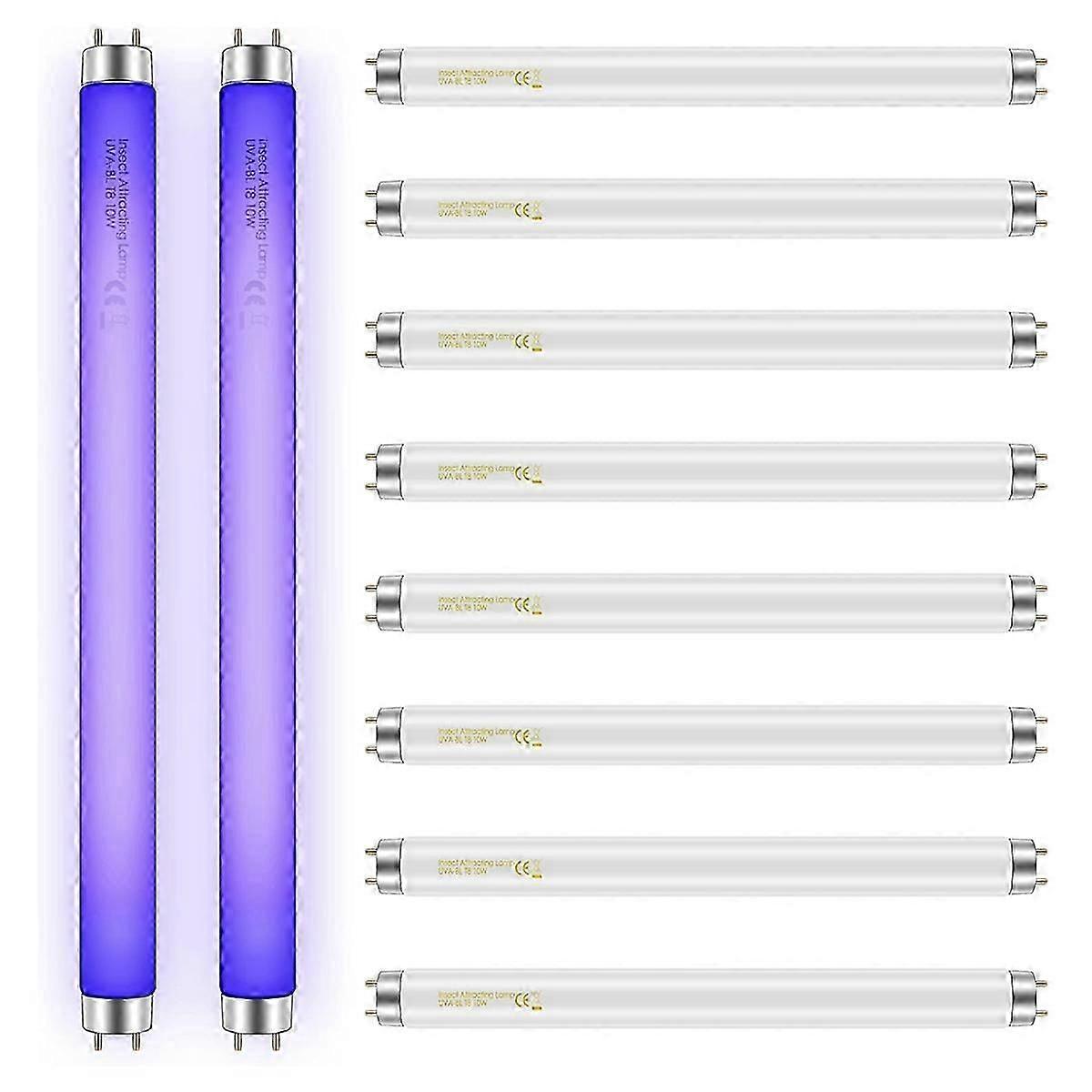 10 Pack Bug Zapper Replacement Light Bulbs 10W for 20W Indoor Bug Zapper, BL T8 F10W 13Inch Light Tu