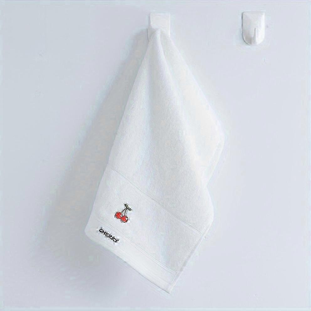 Soft Cotton Embroidered Fruit Pattern Face Towels - Absorbent & Quick-Dry, Perfect for Daily Bathing