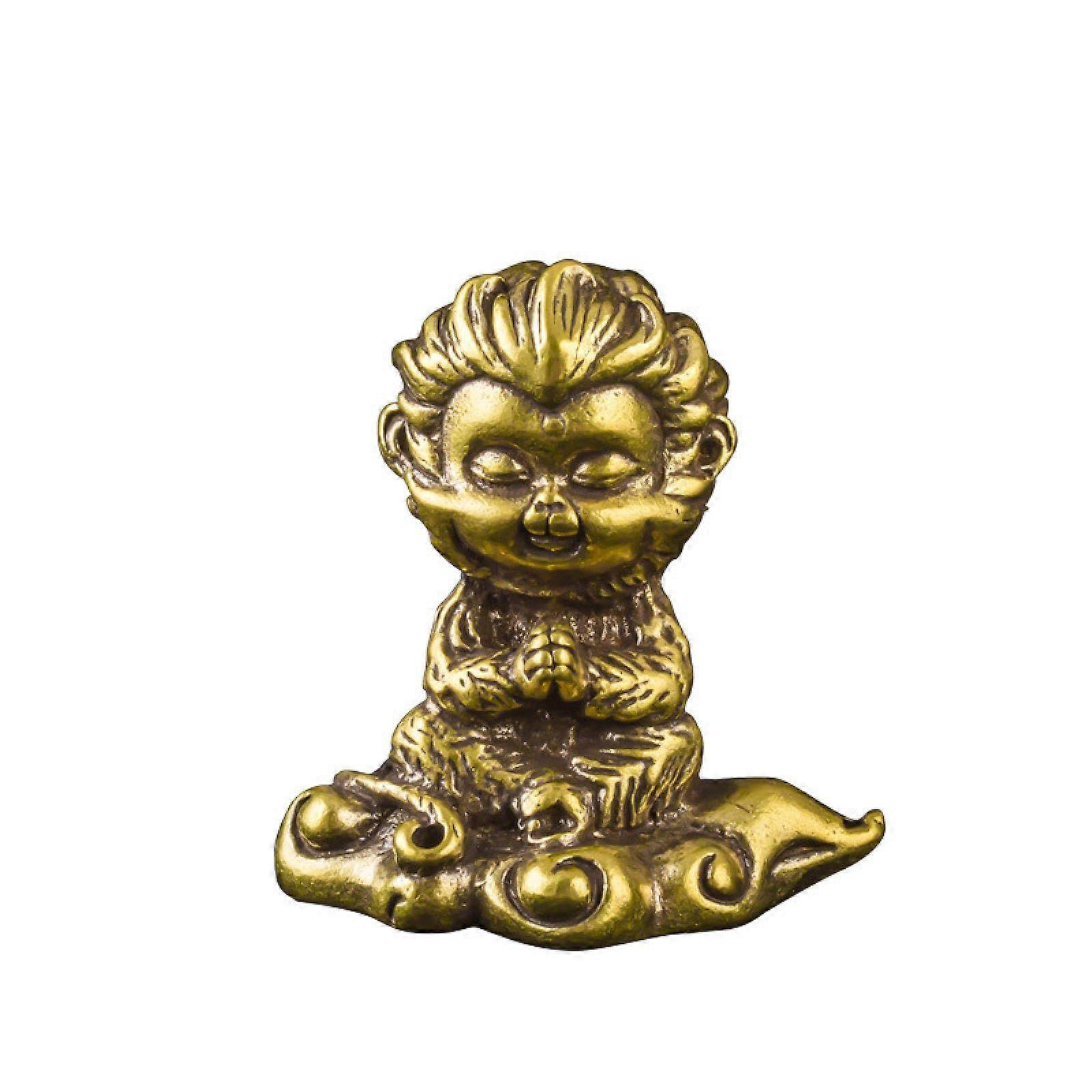 Sun Wukong Incense Burner Solid Brass Statue For Home Desktop Tea Pet Ornament
