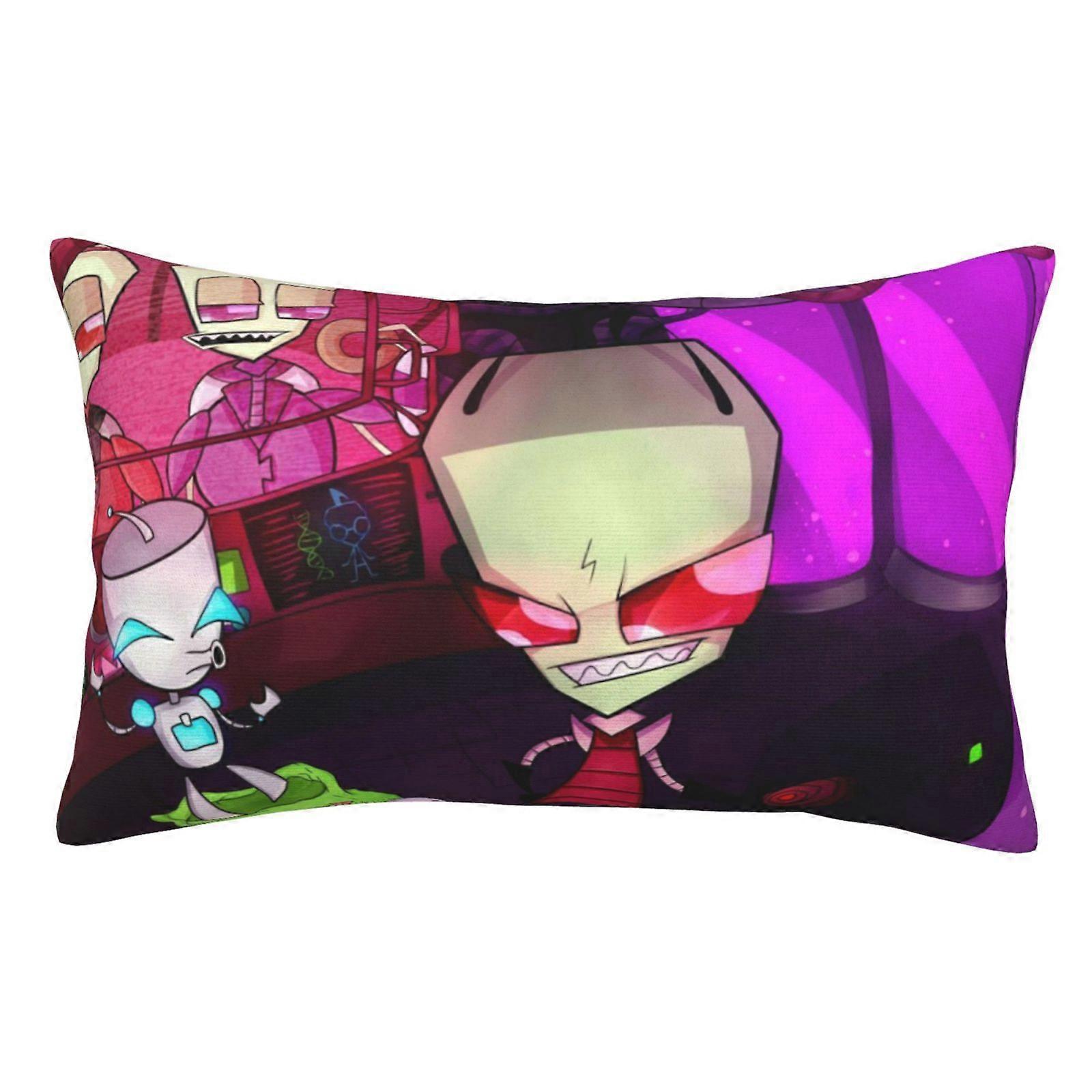 t402 Invader Zim fronha almofada capas de almofada com zíper oculto fronha decoração para cama dormitório sofá sofá carro cBZT402