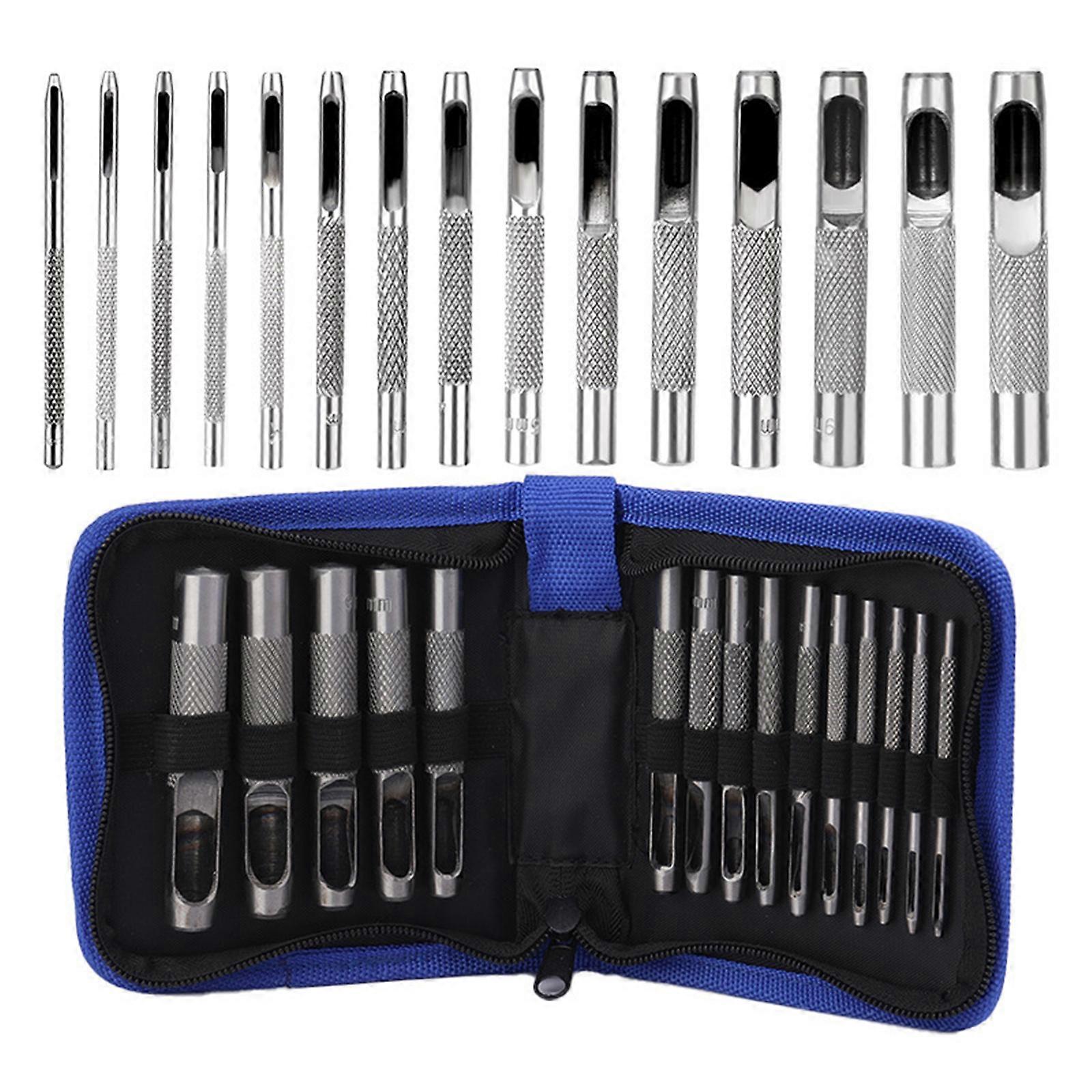 Multiurpose Hollow Leather Hole Punching Tool for Leatherworking Heavy Duty Alloy Round Hole Puncher Tool  E.