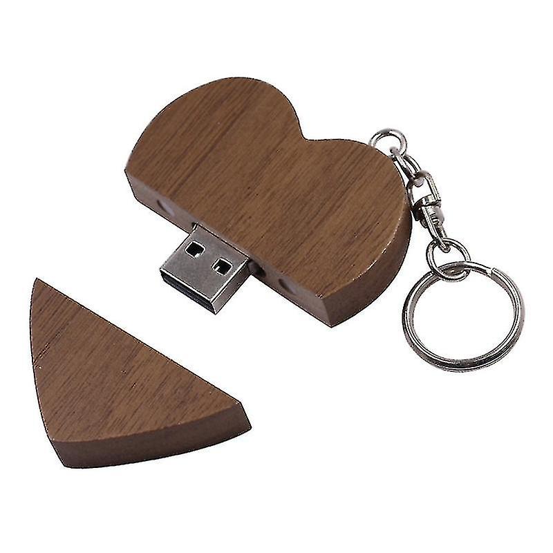 Computer Accessory Sets Microdrive 8gb Usb 2.0 Wood Couple Heart Shape U Disk Walnut Wood