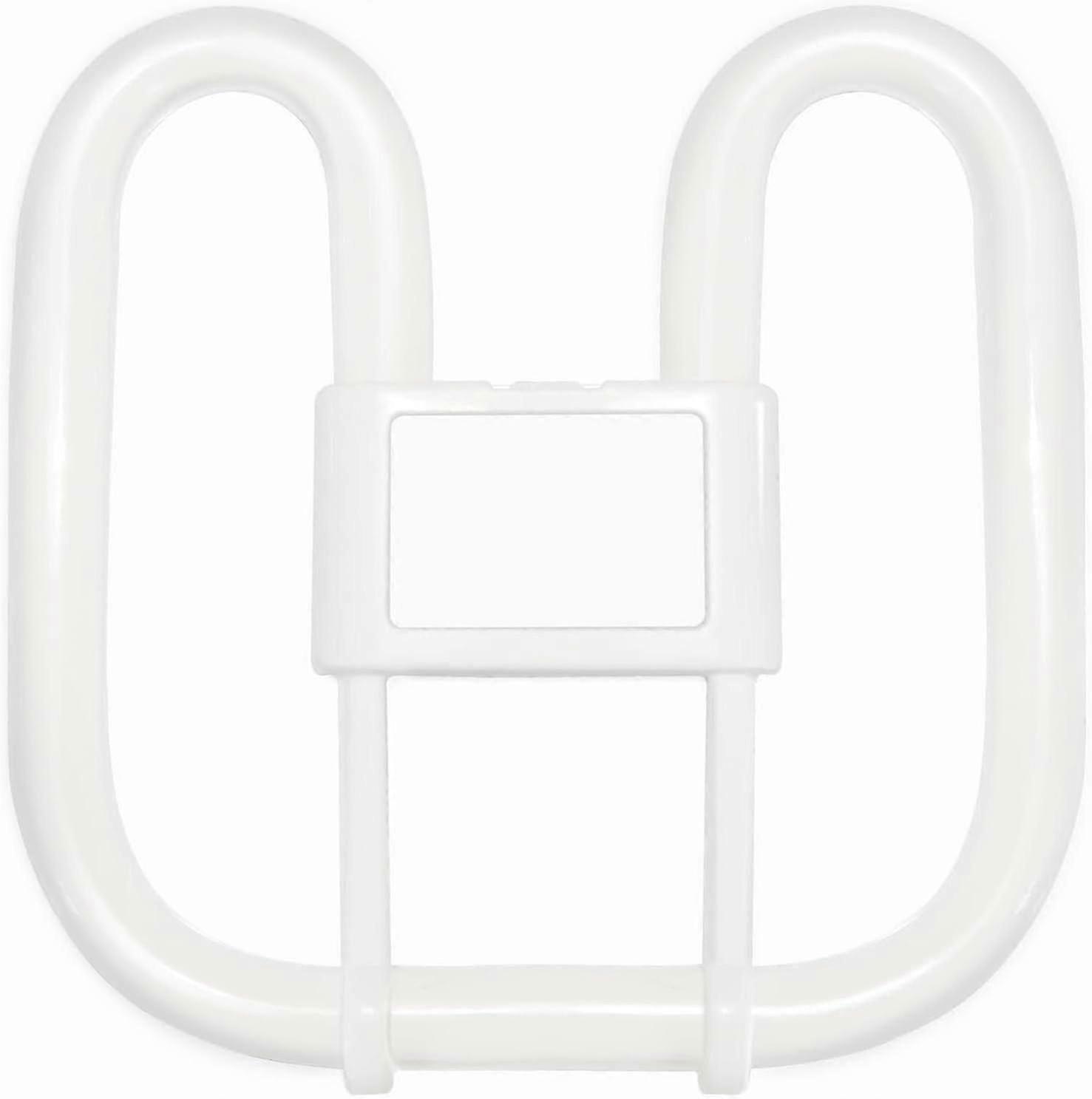 GR10q 4-Pin Bulb 28W 3500K Warm White, 2000LM, 2D Square CFL Compact Fluorescent 4 Pin Light Bulb, AC 220V, GR10q DD Flat Butterfly Bulb for Flush Cei