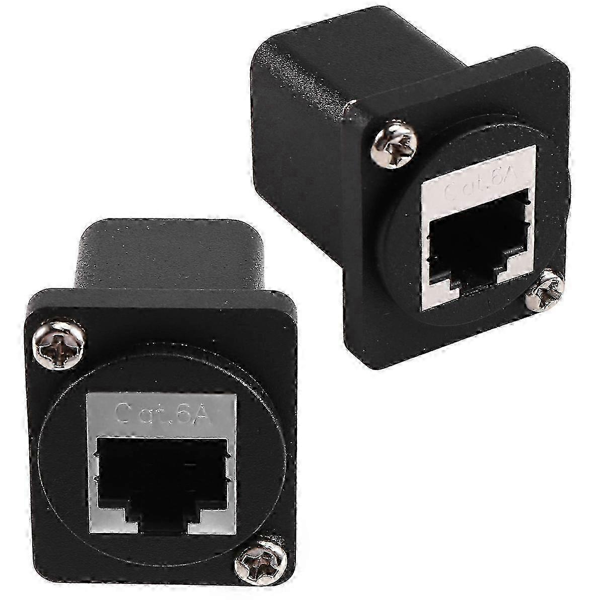2Pcs Ethernet GigE RJ45 Cat 6A EtherCON Feedthru Modular Panel Connector for Switchcraft EH Series N