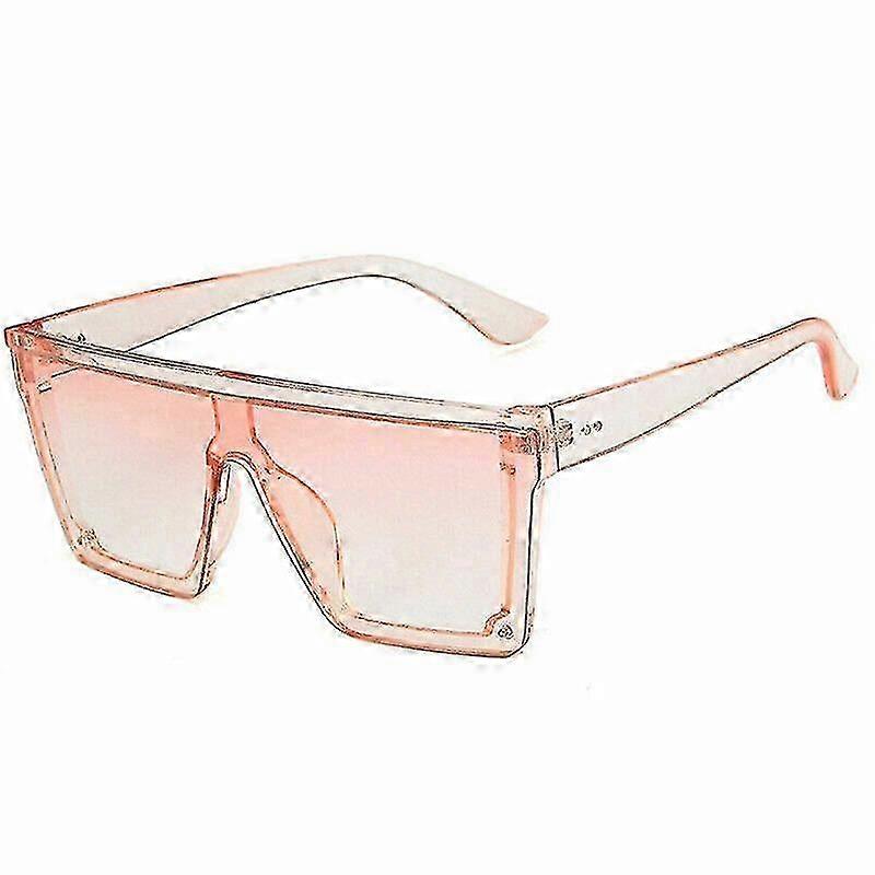 Oversized Square Solbriller Kvinder Mode Flat Top One Piece Shade Mirror Uv400-mxbc