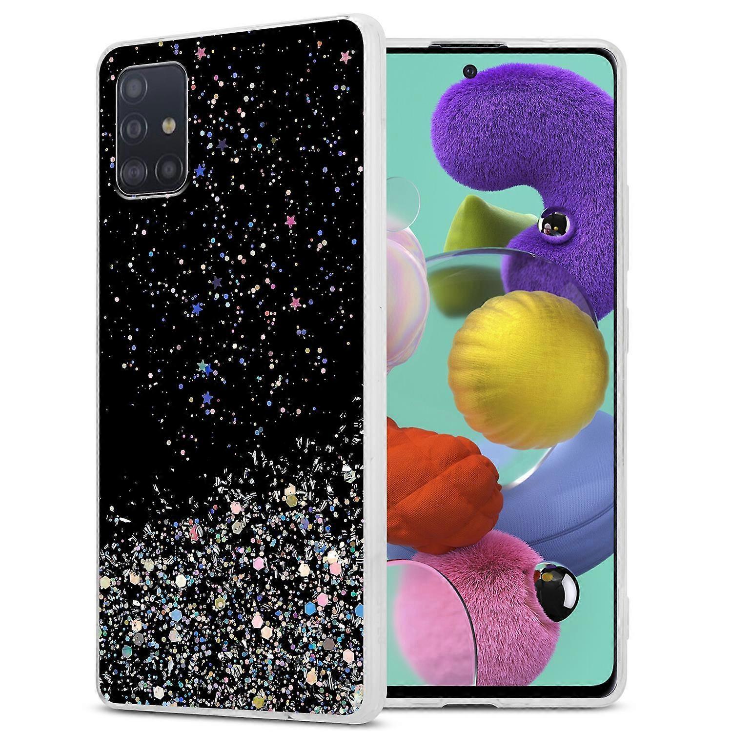Samsung Galaxy A51 5G Προστατευτική Θήκη TPU - Διαφανής με Glitter
