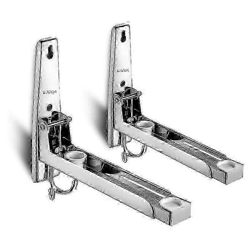 304 Stainless Steel Microwave Oven Stand with Telescopic Arm Hook,Universal Folding Retractable Wall Mount Bracket Load up to 75kg for Micro