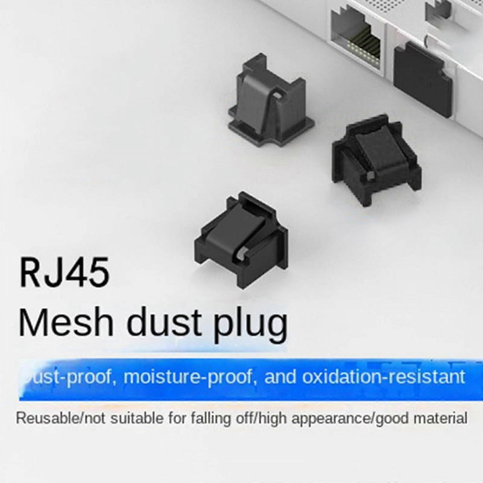 Rj45 Interface Dust Plug Dust Cap Router Switch Network Cable Black