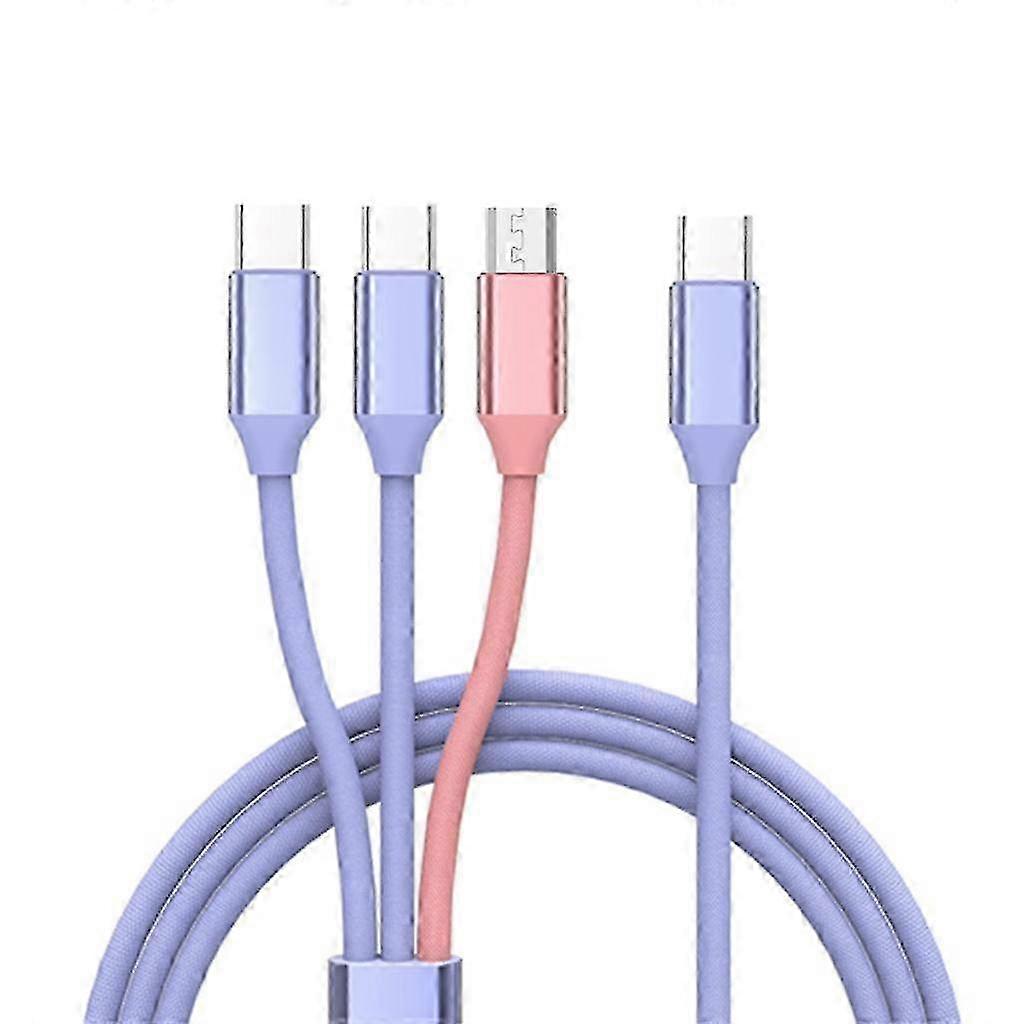 Nylon Braided Type-C Charger Cable Cord Date Line Power Supply Wire Charge 3pcs Devices Simultaneously with One Cable