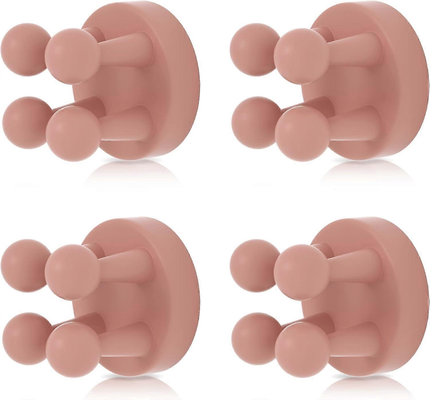 4Pcs Silicone Toothbrush Holder Multifunction Hook Waterproof Self-Adhesive Wall Plug Holder