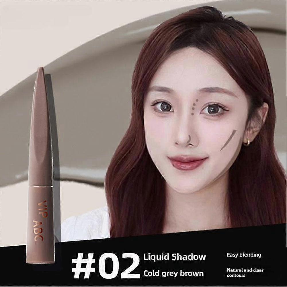 02# Cold gray brown (B)$ Nose shadow moisturizing light modification contour brightening natural highlighter liquid stick contour highlighter liquid