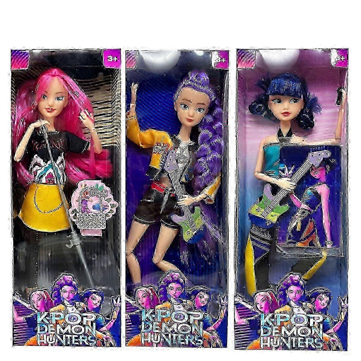 3 יחידות בובות ציידי שדים של קיי-פופ - דמויות פעולה של רומי, מירה וזואי בובות עשה זאת בעצמך