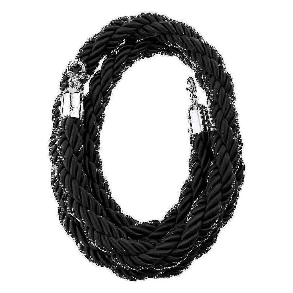 Heavy-Duty Crowd Control Barrier Rope with Metal Hooks for Queue Management and Safety Stanchion