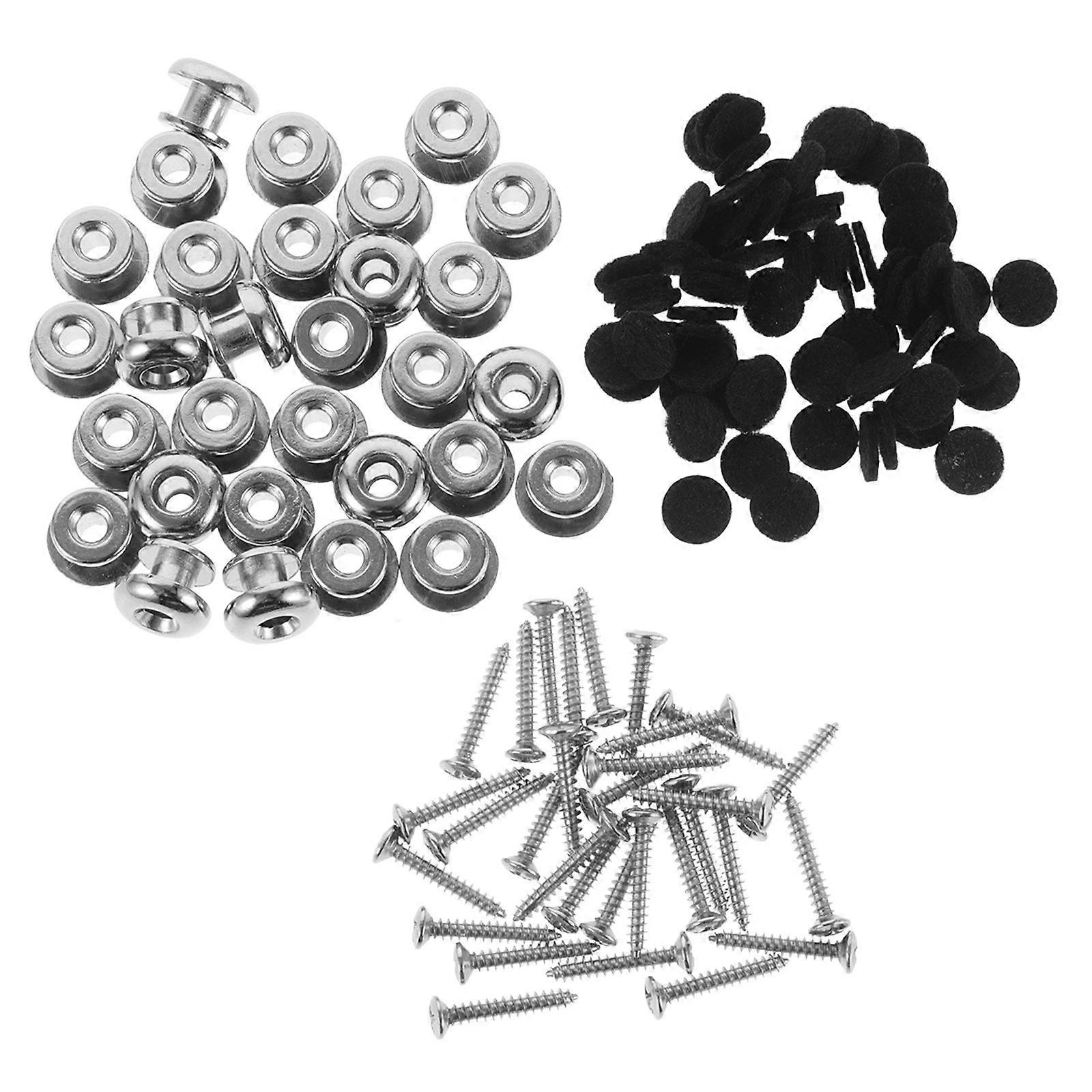 Silver Guitar Strap Button for Versatile Use 30Pcs Locks with Felt Pads