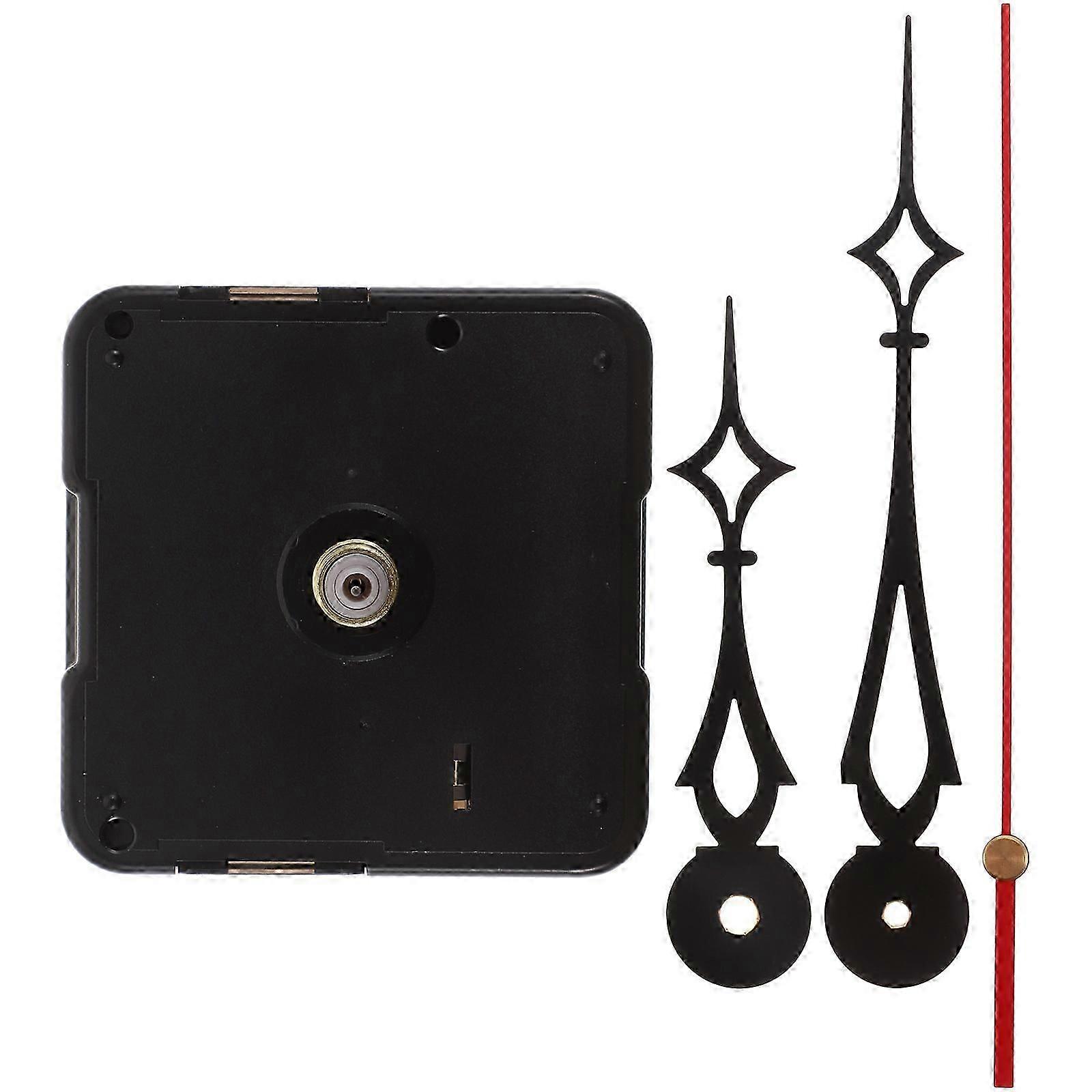 Silent Clock Mechanism Kit Round Shape Home Decoration Red Color 17x0.6x0.5cm Acrylic 1Set