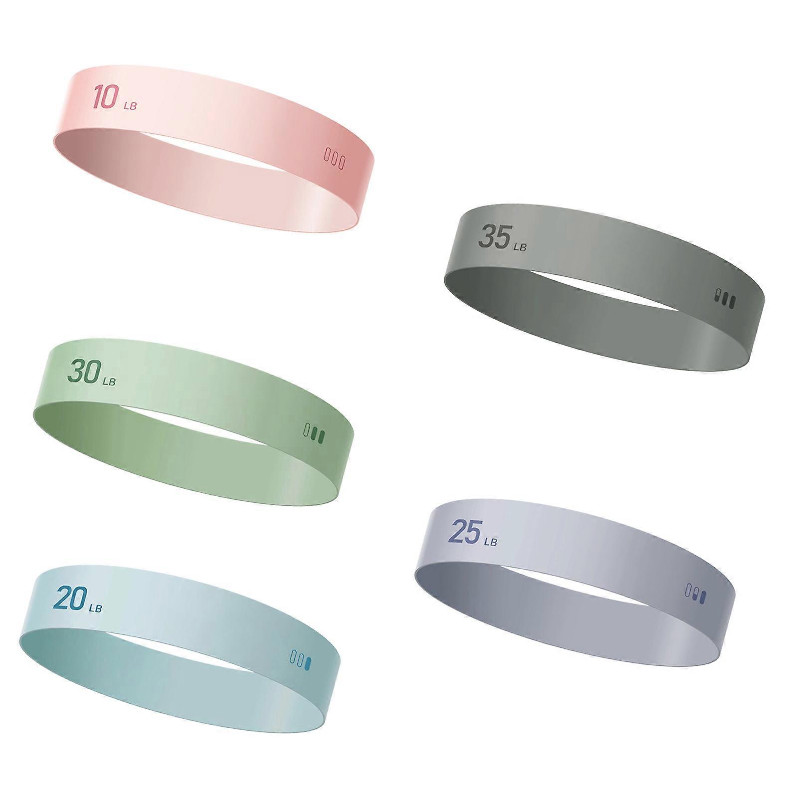 5lots Antislip Exercise Loop Band Color Indicated Resistance Latex Tube With Travel Pouches Multicolor