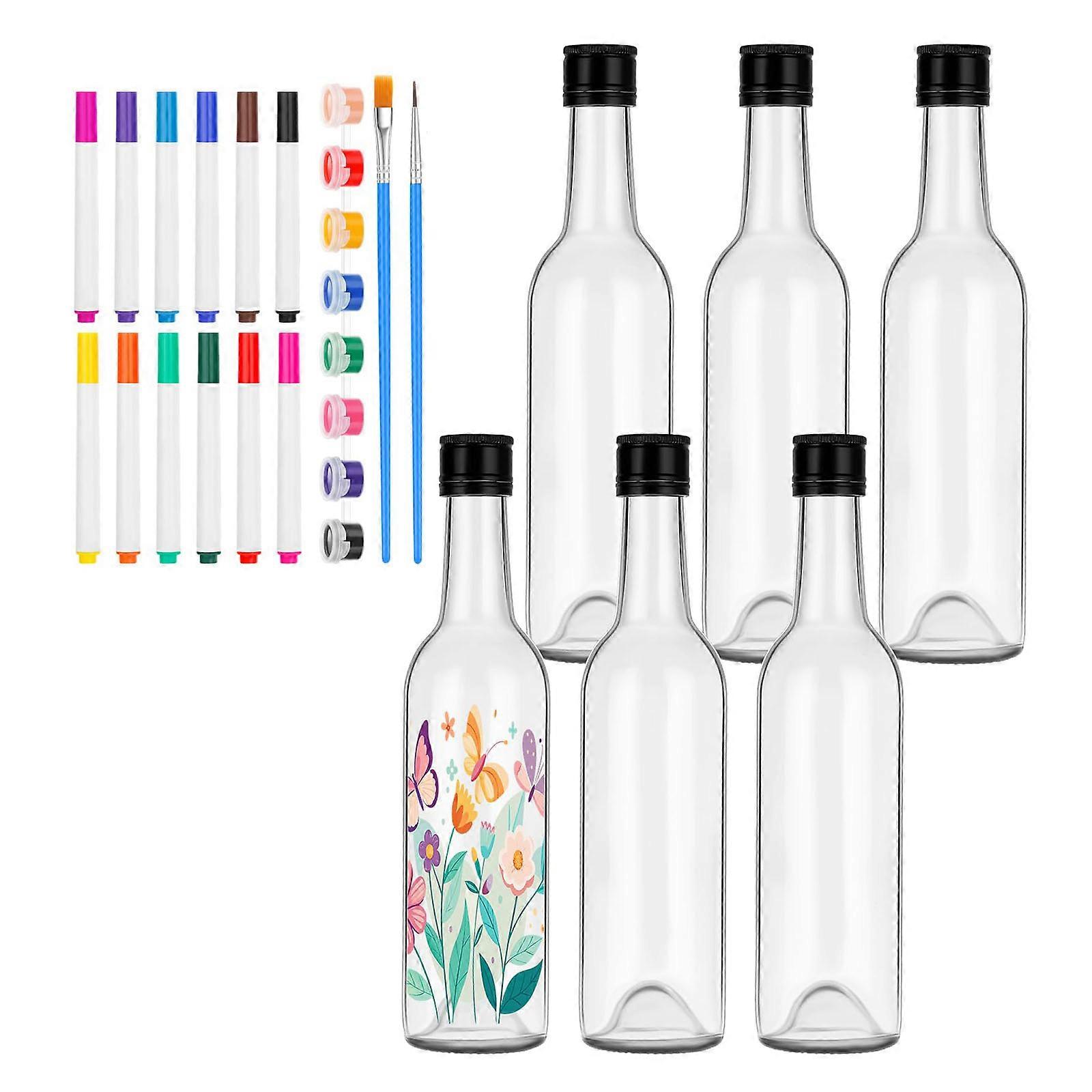 Customizable Drink Identification Set For event Featuring Durable PVC Bottles And Vibrant Markers Multicolor
