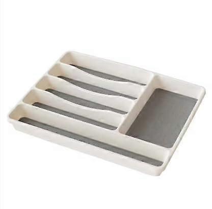 6 Compartment Tray Organiser With NonSlip Rubber Lining, Drawer Organizer For Utensils And Cutlery, Cosmetics Storage