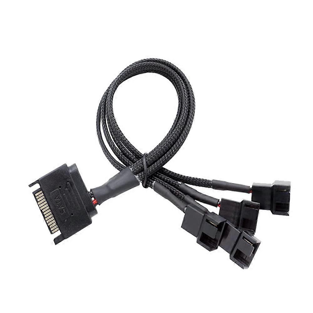 SATA to 3 Pin 4 Pin Fan Power Cable 27cm 1 to 4 Splitter for PC Cooling and Case Fans