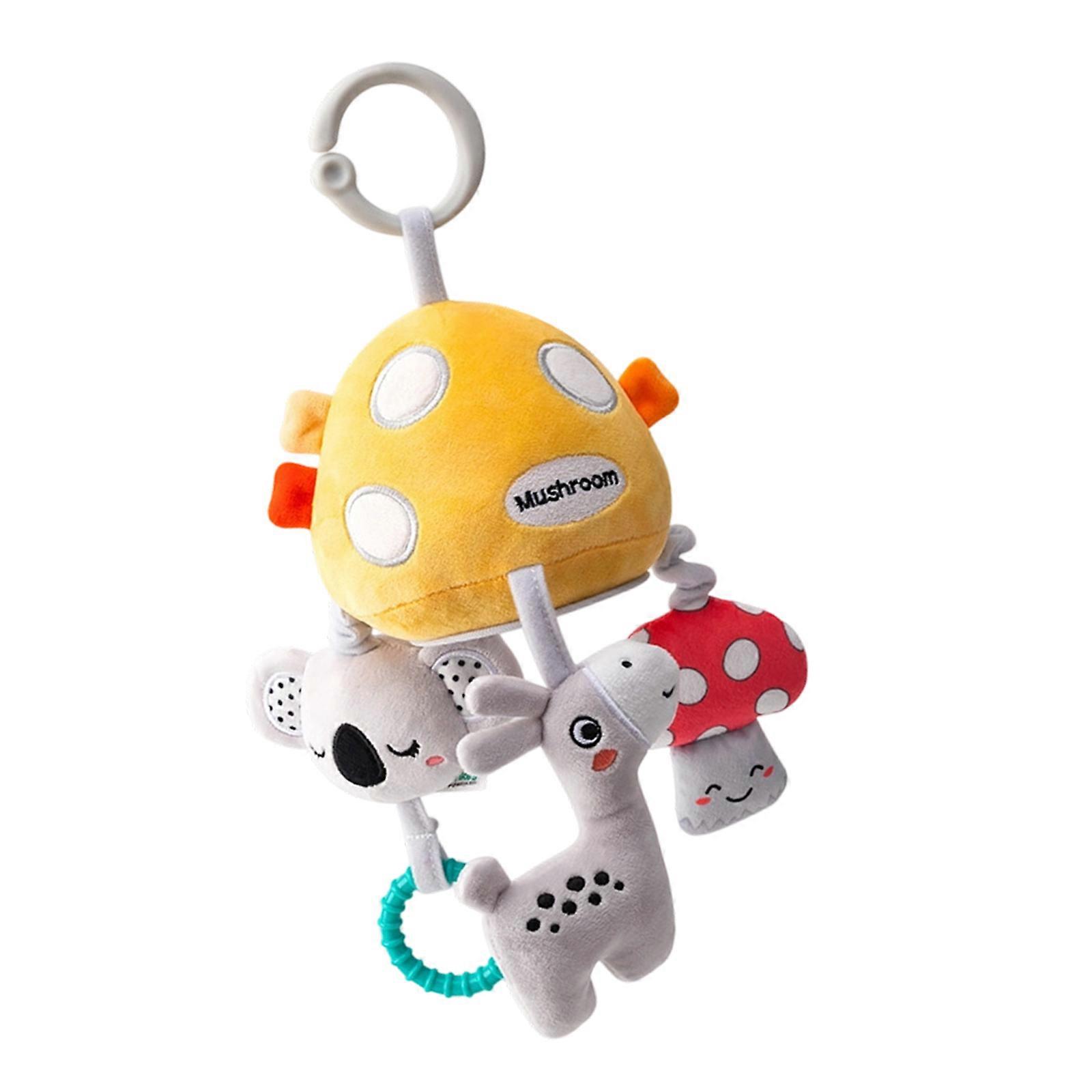 Plush Animal Crib Toy Pull String Vibration Interactive Musical Mobile For Infant Sensory Stimulation And Early Learning Activities Multicolor