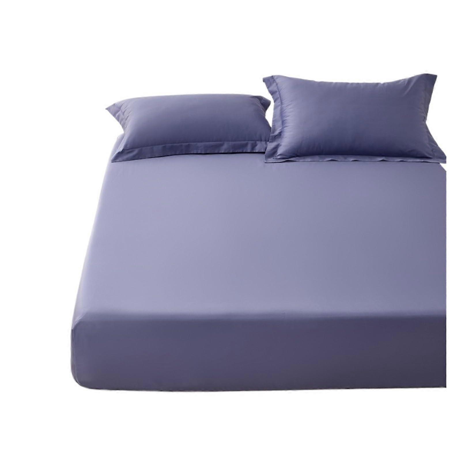 3Piece Soft Cotton Fitted Sheet With Elastic Bands NonSlip Mattress Cover 100x200x30 cm Dark Blue