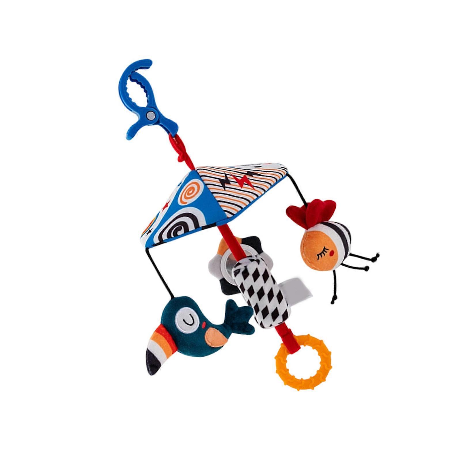Musical Plush Stroller Accessory Featuring Safety Tested Materials And Sensory Play For Babies Multicolor