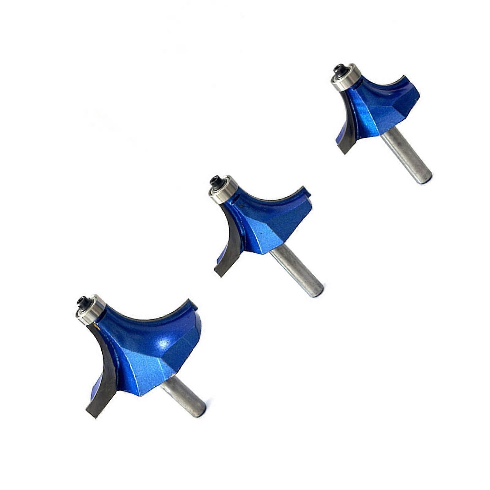 Round Over Edging Router Bit Radius in 3/8 1/2 3/4 8mm Shank Wood Router Bit Straight End Mill Trimmer Multicolor