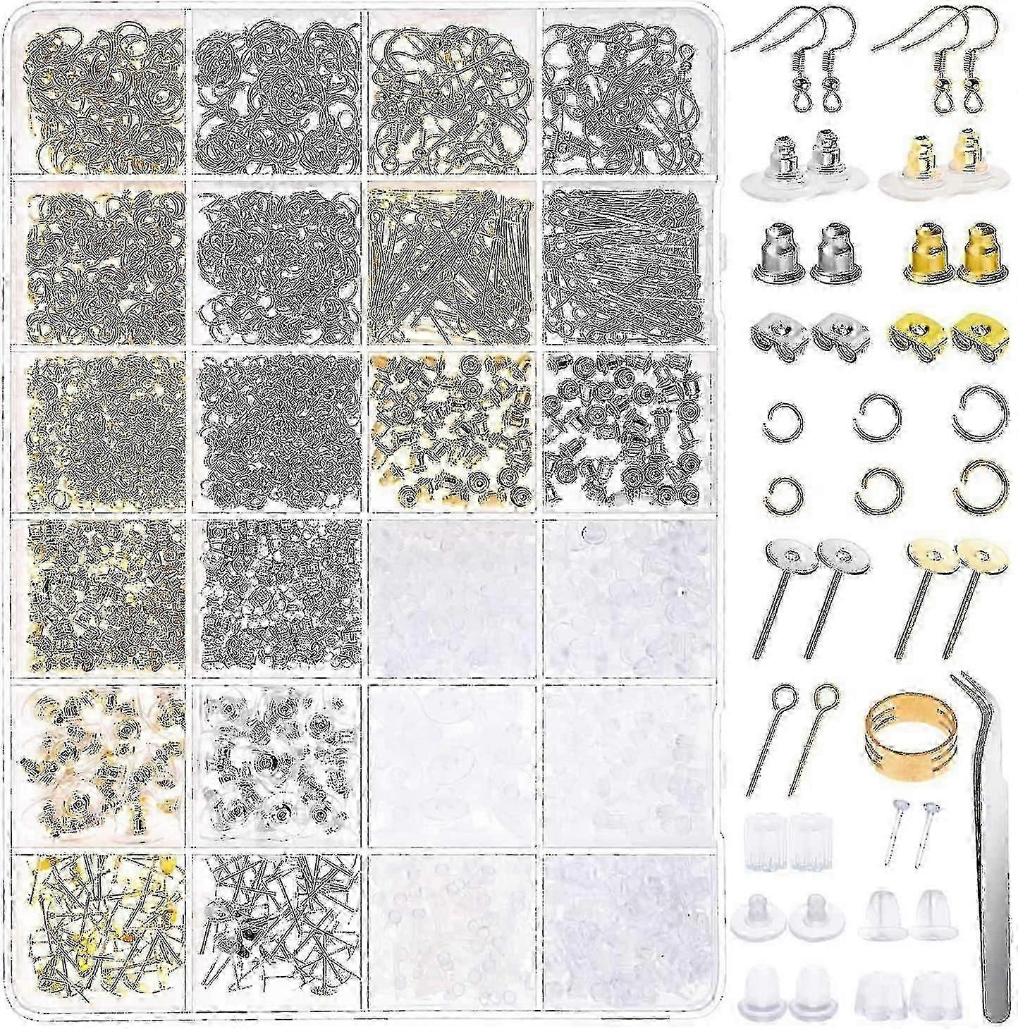 طقم لوازم صنع القرط إكسسوارات المجوهرات لوازم صنع المجوهرات 2350 قطعة1 - ميشان