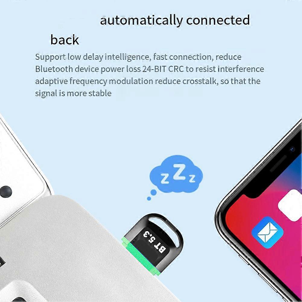 USB Bluetooth 5.3 Adapter Transmitter Wireless Audio Receiver Free Drive for PC Laptop Speaker Mouse Keyboard