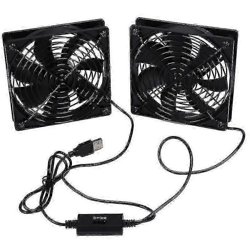 e Dual 120mm 5v Usb Powered Pc Router Fans With Speed Controller High Airflow Cooling Fan For Router CY
