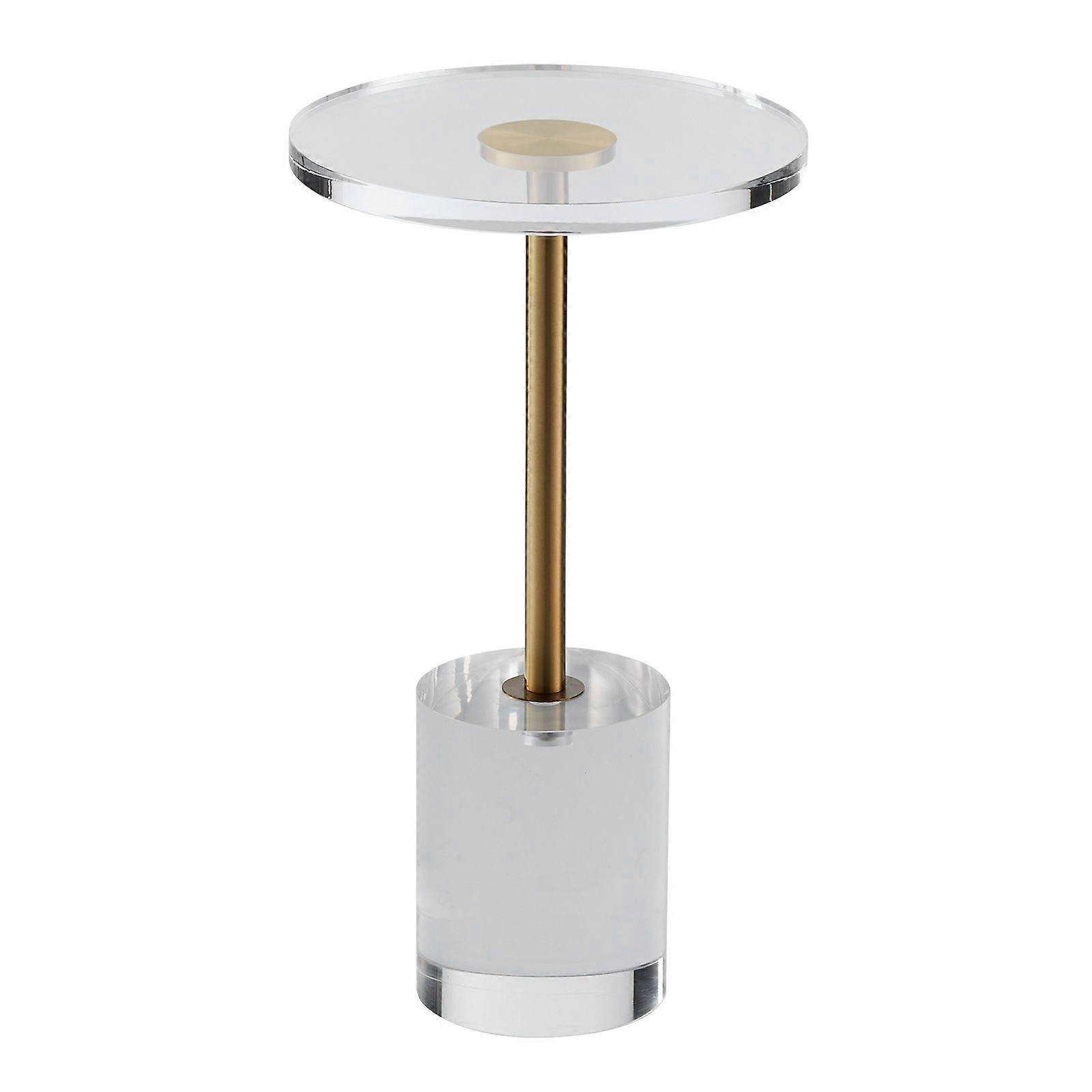 Clear Acrylic End Table,  Side Table with a Solid Base,  Round Tabletop, 21.4 inch High used in Living Room, Bedroom, and Study
