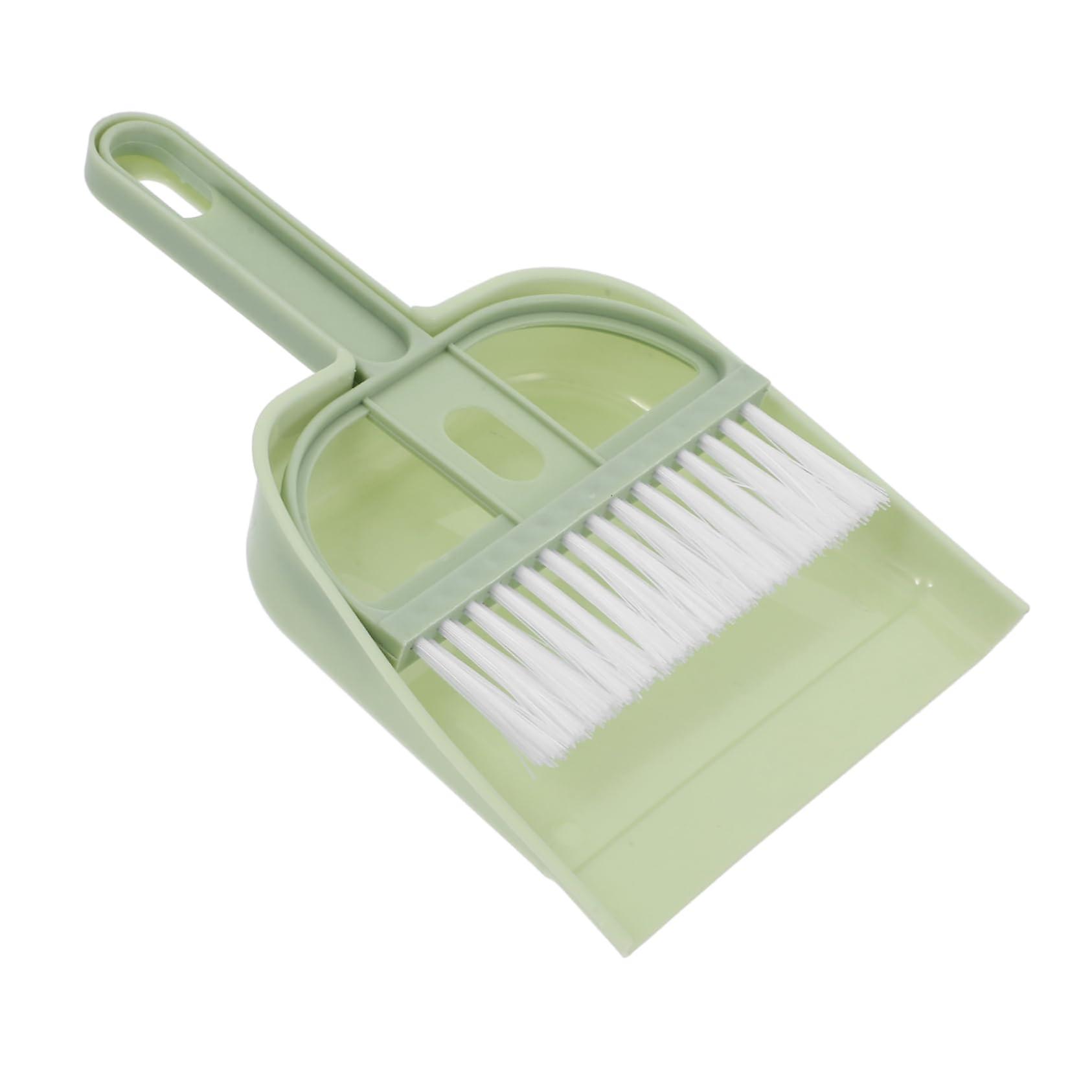 Mini Broom and Dustpan Set with Ergonomic Handle for Desktop, Keyboard and Car Interior Cleaning