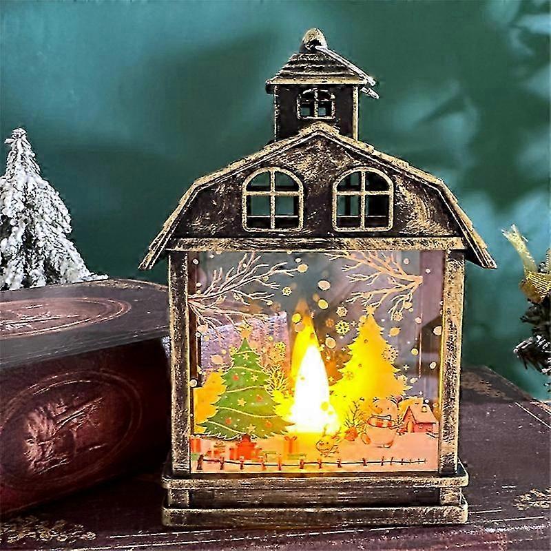 Christmas Indoor Decorations Set - Snow Globe Lantern with Remote Control for Home