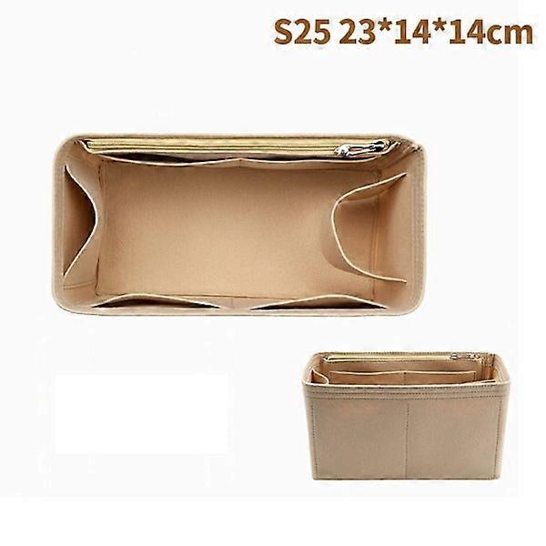 Handbag organizer with felt insert (25, 30, 35 cm) for makeup