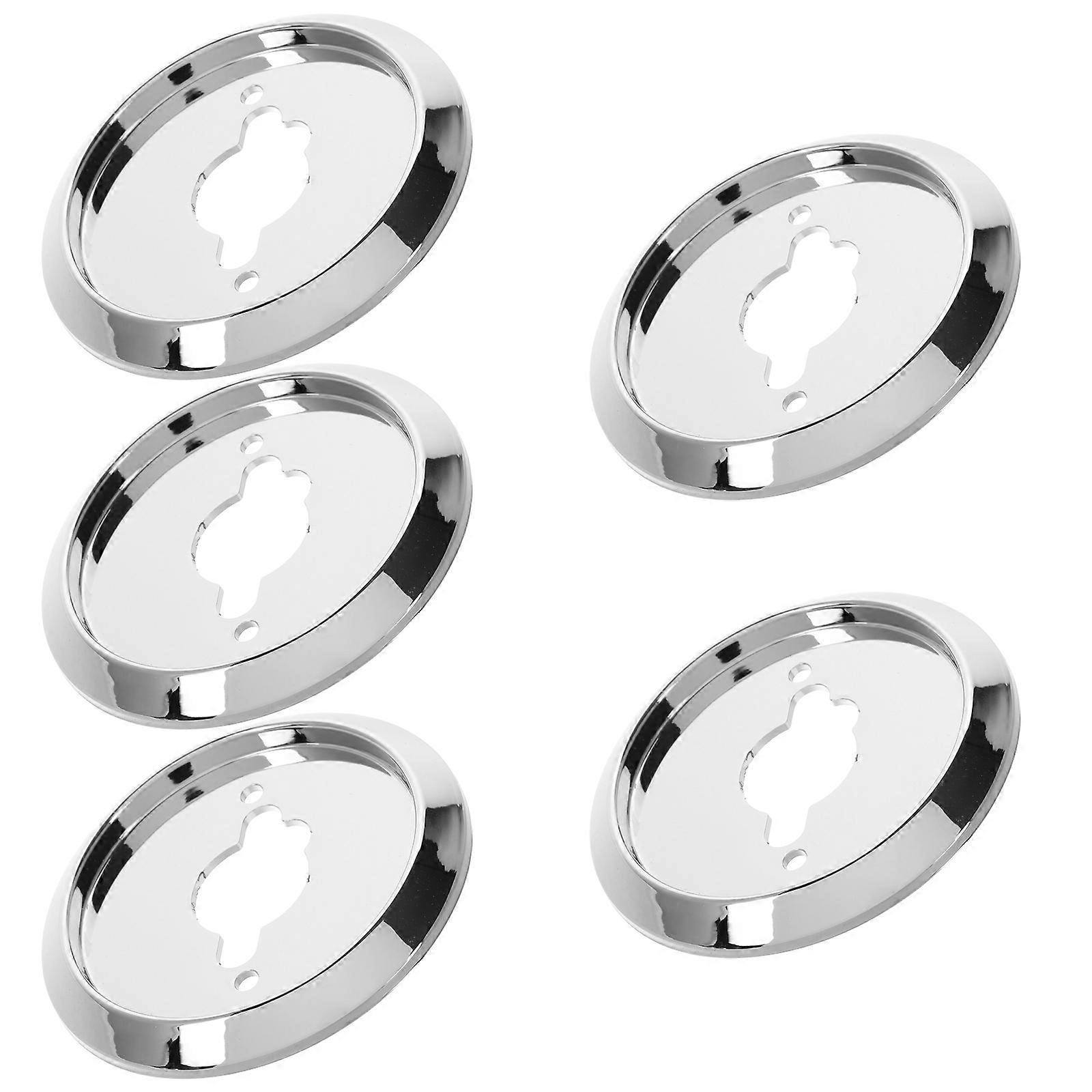 Stove Knobs Replacements Plastic Gas Grill Knob Base Kitchen Use Silver Round Rotating Switch 5Set