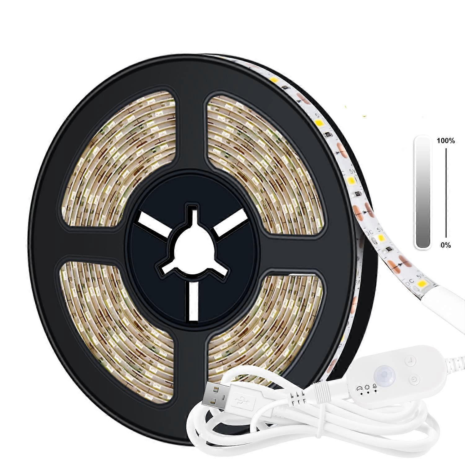 Motion Sensor LED Strip Light USB Powered Cold White 1.64ft for Closet Cabinet Kitchen Stair