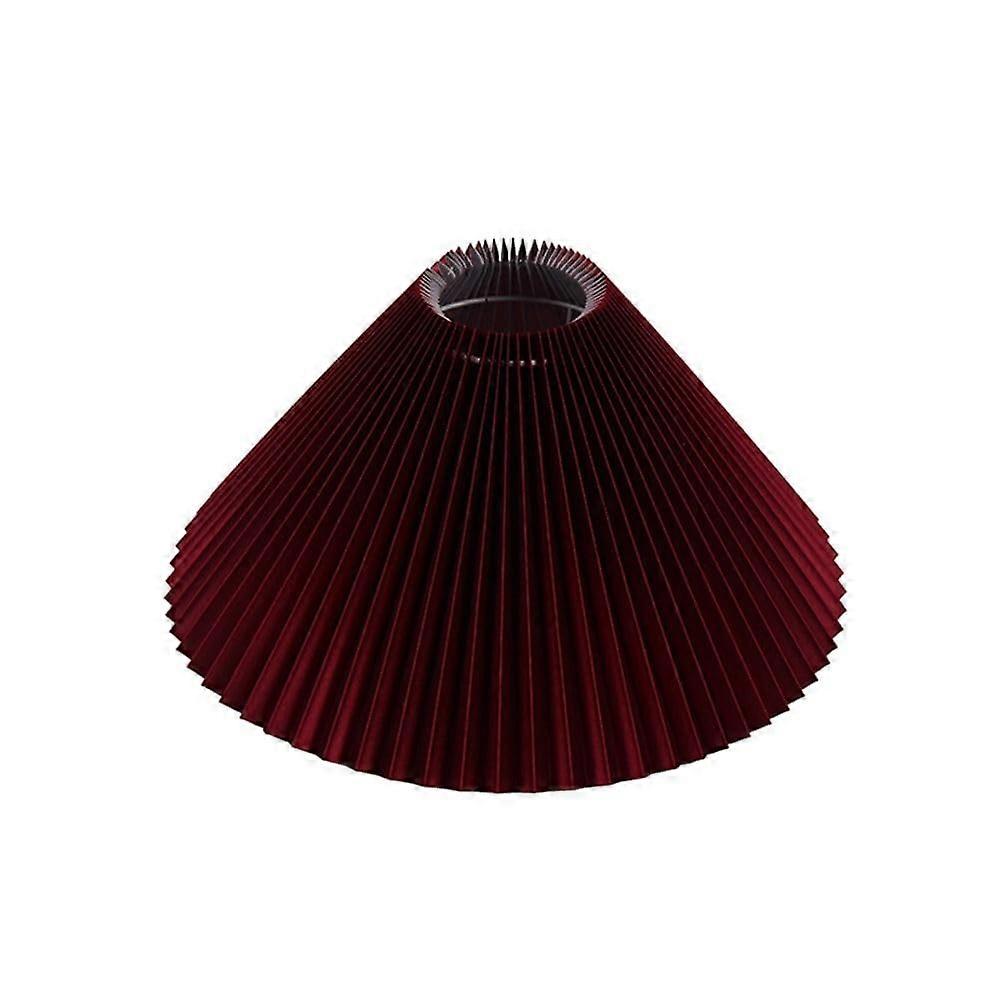 Pleated Fabric Lampshade for E27 Table or Floor Lamp, Nordic Style DIY Pendant Light Cover Maroon