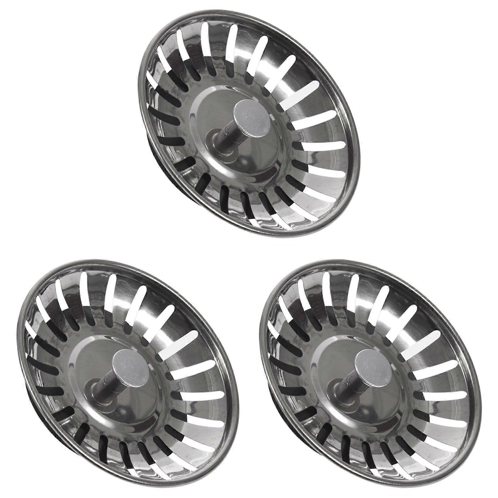 3X Kitchen Sink Strainer Drainer Draining Waste Plug