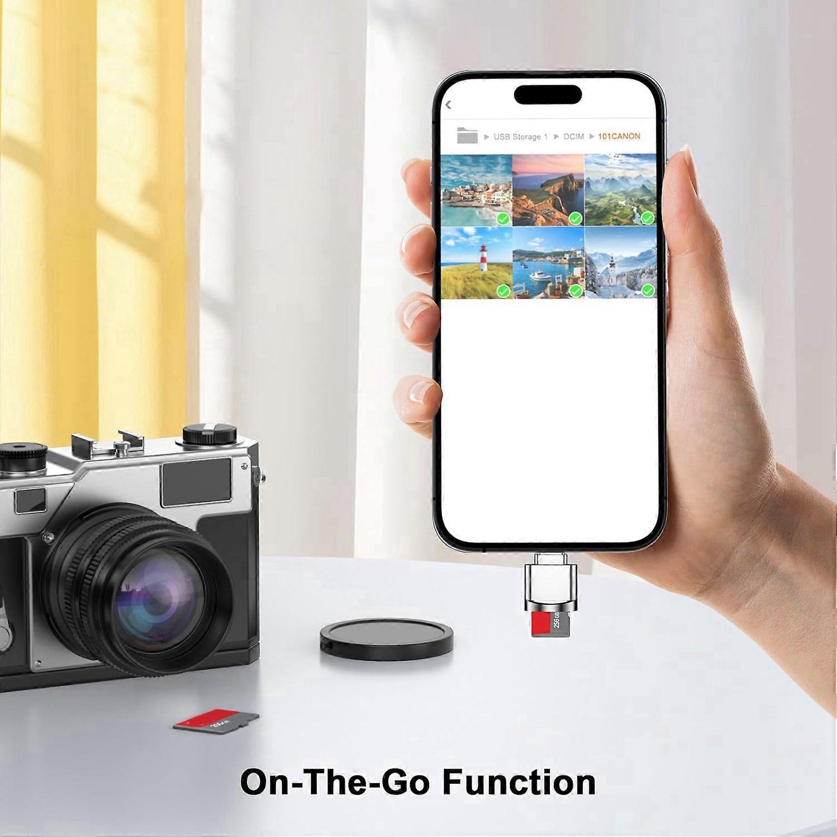 4X USB C OTG Micro SD/TF Card Reader-MUST Support OTG Function for Android Phone,B