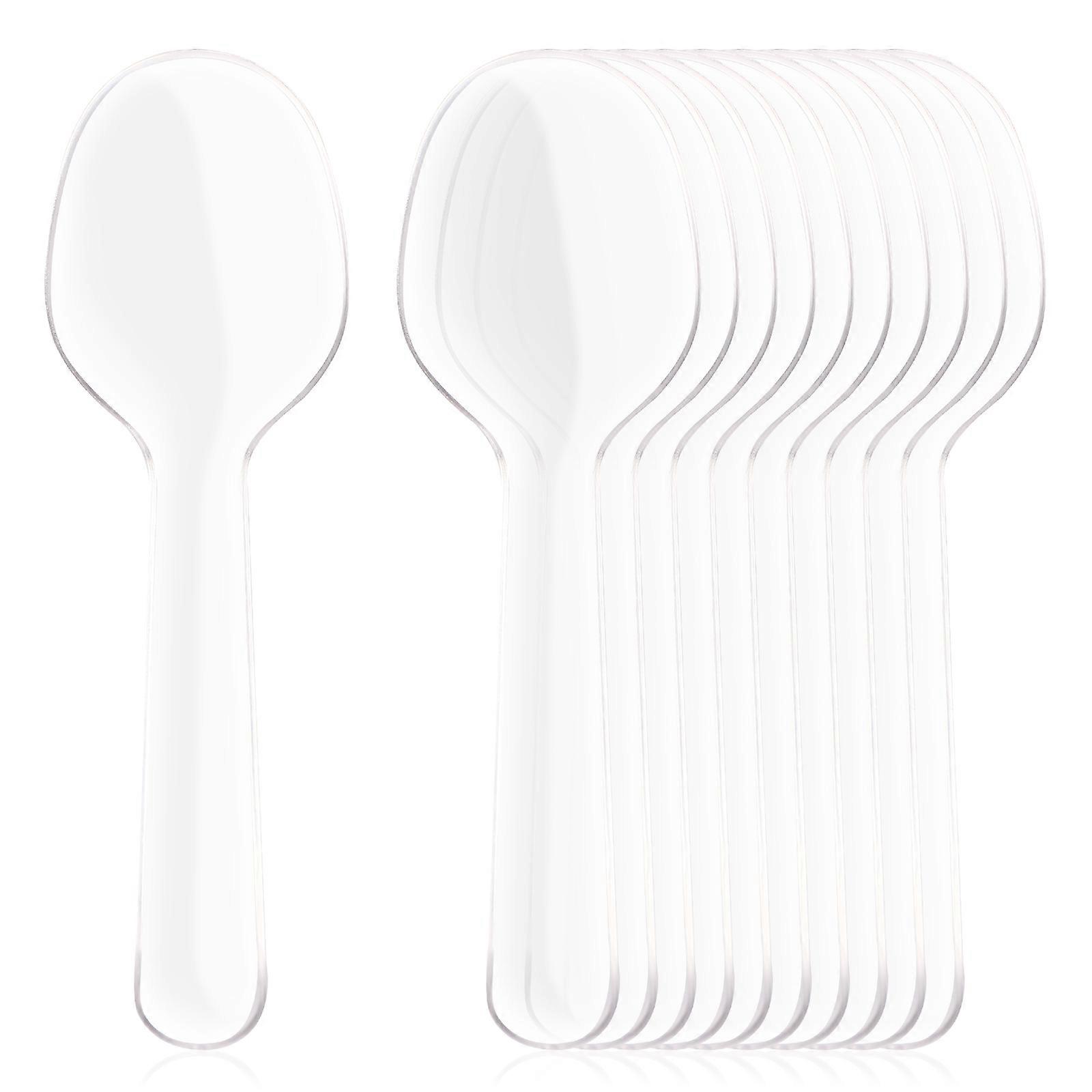 200Pcs Clear Teaspoon Utensils for Dessert Ice Cream