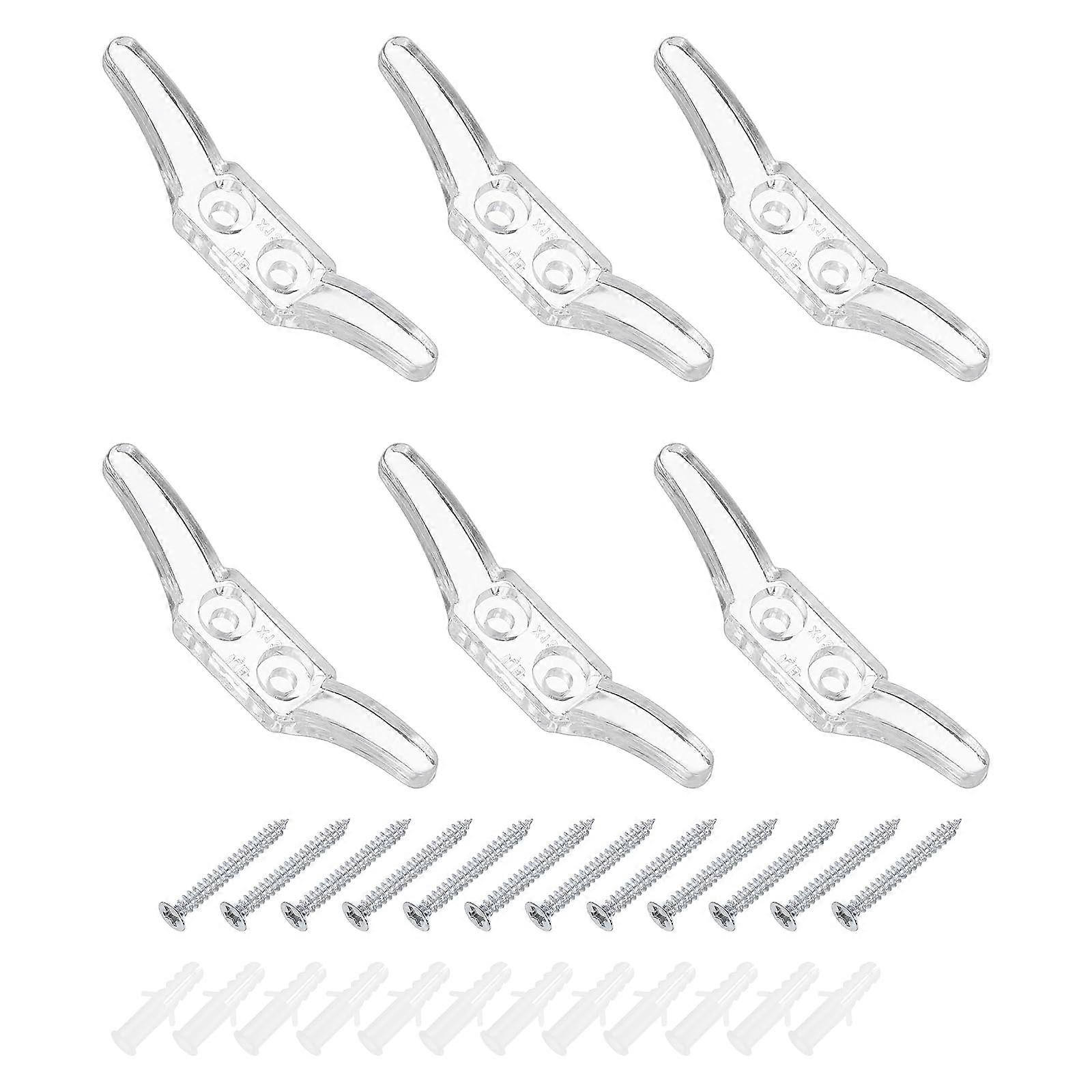 6Pcs Blind Cord Safety Cleats with Screws, Plastic Window Cord Hooks for Child Safety Curtains and Shades