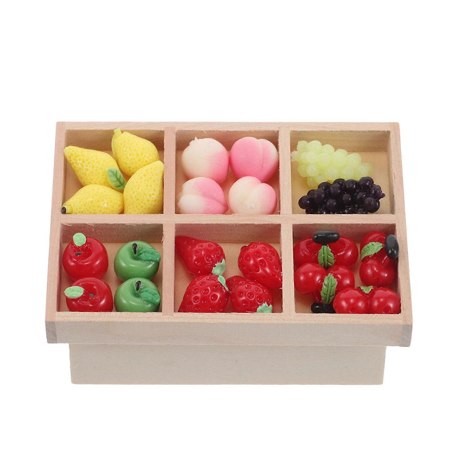 Assorted Color Mini Fruit Display Cabinet for Dollhouse Simulation 1Set