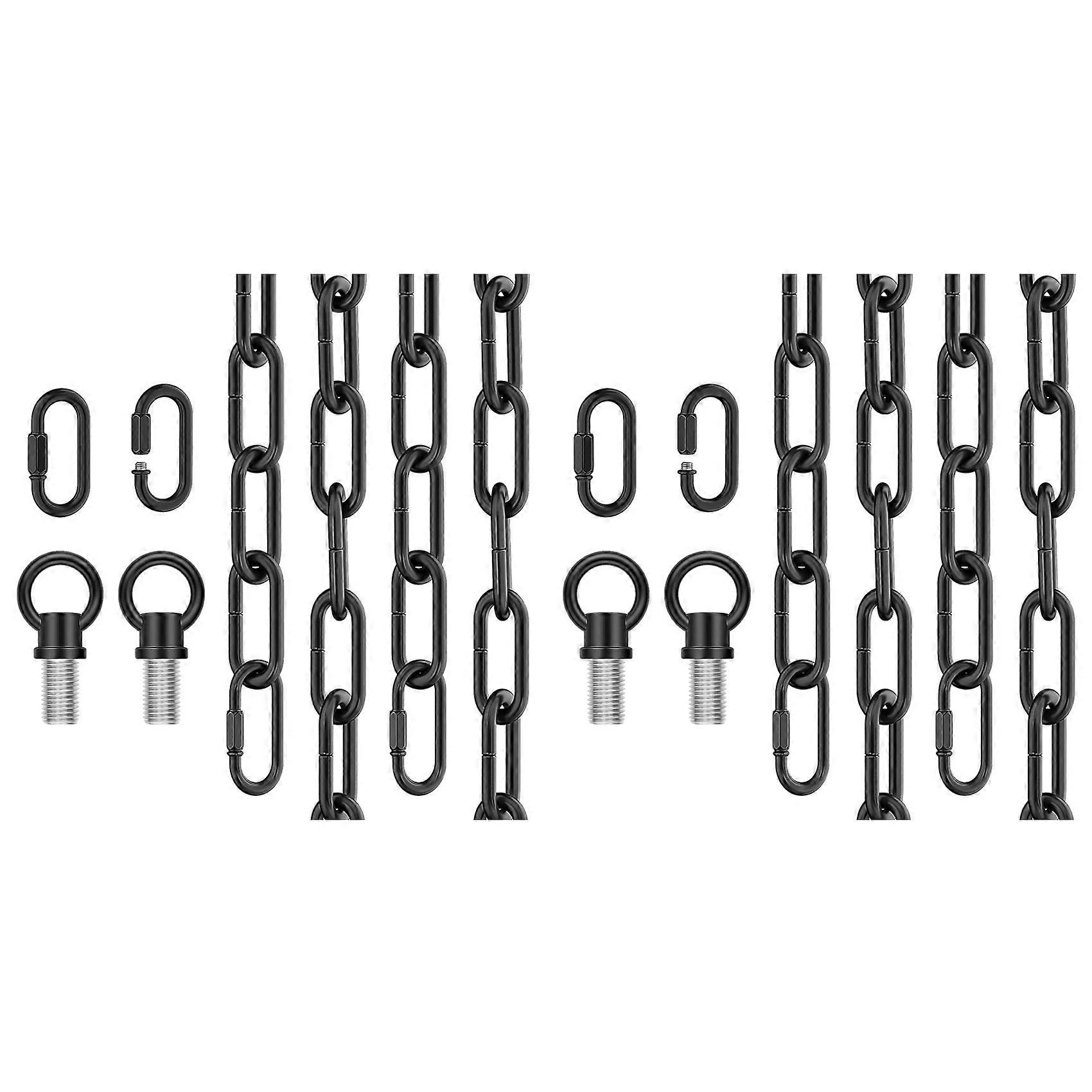 2pcs 10 Feet Industrial Black Light Fixture Chain, Adjustable Extension Chain with Connection Locks for Light Fixture
