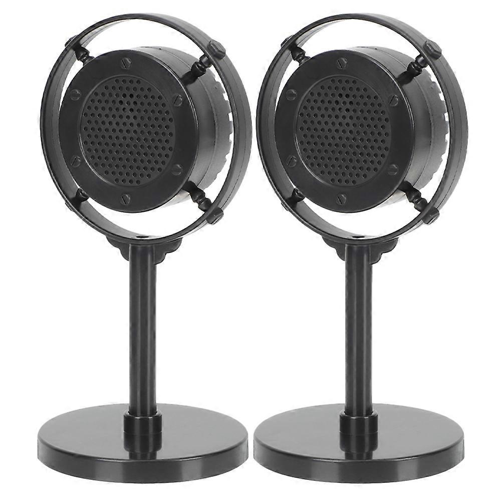 Black Vintage Microphone Model for Decoration 2Pcs Retro Simulation Prop