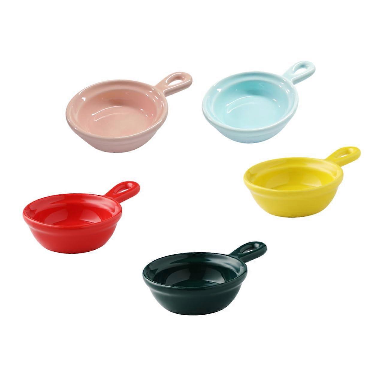 5pcs Ceramic Sauce Dish Set for Condiments, Small Dipping Bowls, Durable and Easy to Clean