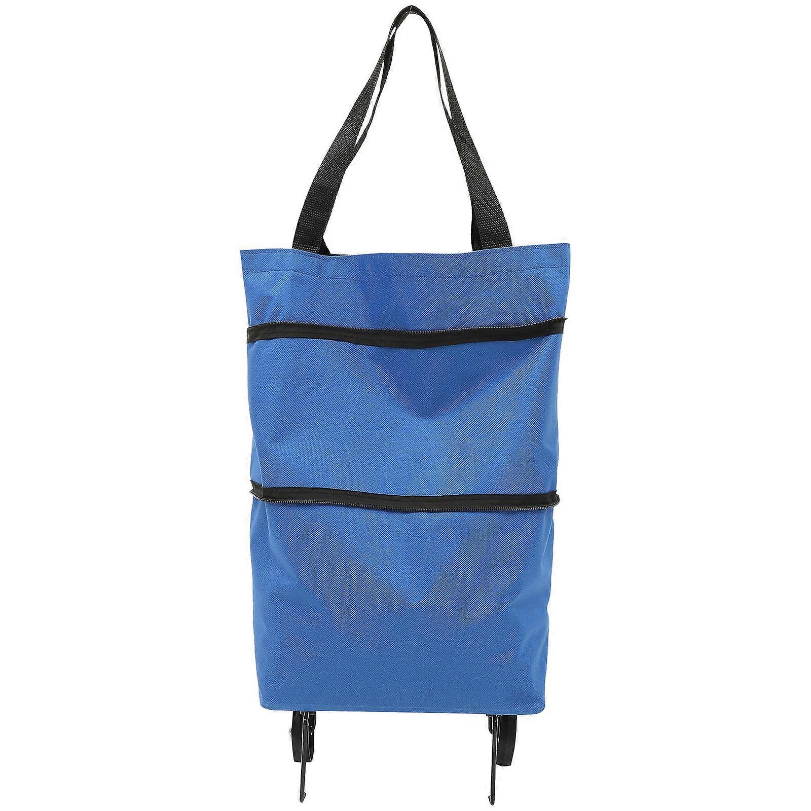 Foldable Grocery Bag Trolley Bag with Wheels for Storage Use